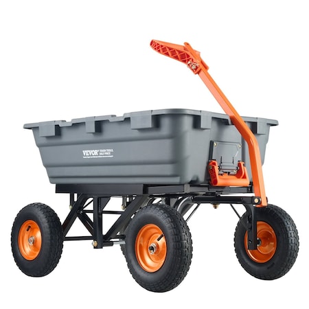 Vevor Poly Garden Dump Cart Heavy-duty Yard Carts and Wagons 1500 lbs 13" Tires TC4273A