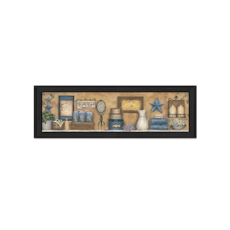 Homeroots Starlight Bath 1 Black Framed Print Bathroom Wall Art 404740