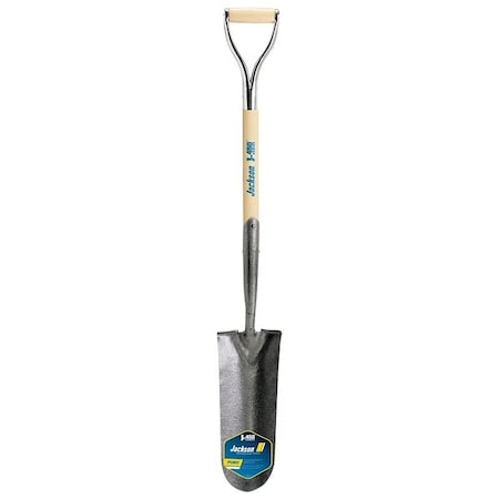 Jackson J-450 Series Pony Drain Spade, 5-1/2 in W Blade, Steel Blade, Hardwood Handle, 27 in L Handle 1230700
