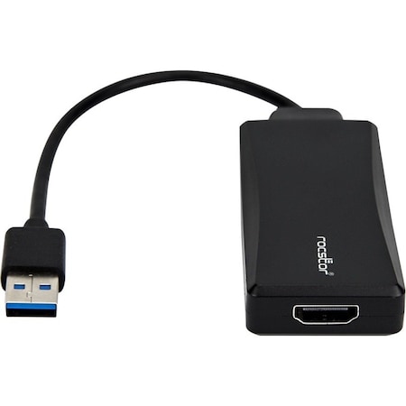 Rocstor 6IN SLIM USB 3.0 TO HDMI M/F ADAPTER SUPPORTS 1920X1200 BLACK Y10A177-B1
