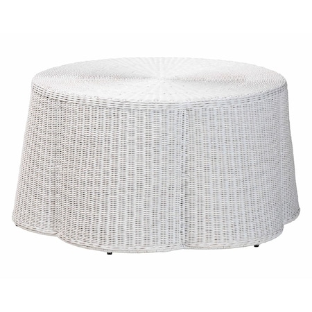 Bali & Pari Palm Scalloped Natural Rattan Coffee Table 260-14102-ZORO