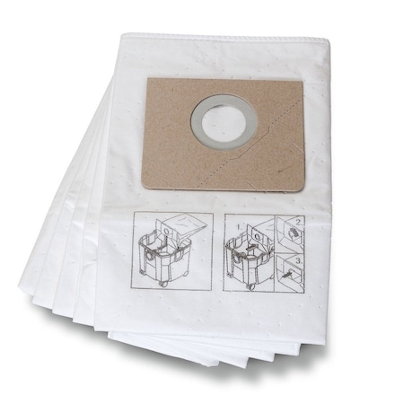 Fein Vacuum Bag, Fits Fein Vacuum Brand, Dry, Fleece, 1-Ply, Std, 31345062010, 5 PK 31345062010