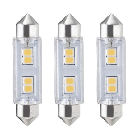 Bulbrite 20-Watt Equivalent T3 Non-Dimmable Festoon LED Light Bulb Soft White Light, 3PK 861532