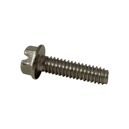 Newport Fasteners #10-24 x 3/8 in, 410 Stainless Steel Flange Hex Head Slotted Drive, 800 PK 817491-800