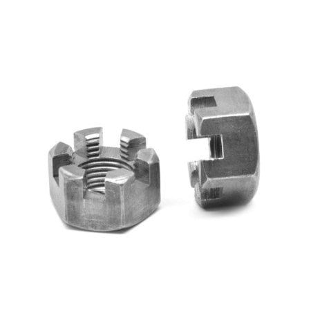 Zmg Fasteners Plus 2 1/4 - 4.5 HEAVY HEX SLOTTED NUT RIGHT HD GRADE 5 MED CARB STEEL PLAIN ZMG58125