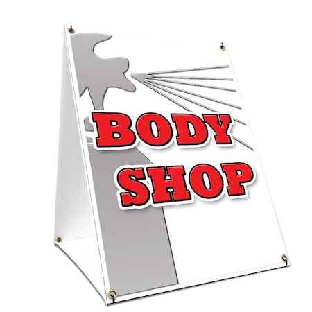 Signmission Body Shop, 36 Inch x 24 Inch A-frame Yard Sign, Plastic Sign SBC-2436-Body Shop