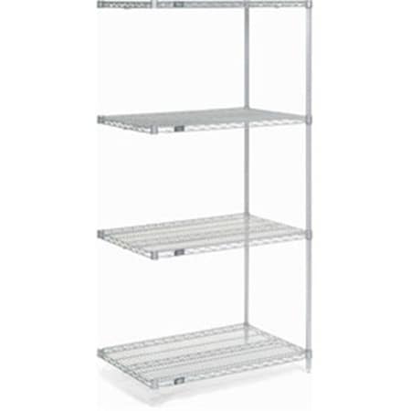 Nexel Poly-Z-Brite Wire Shelving Add-On - 24 x 24 x 74 in. - Clear 189340