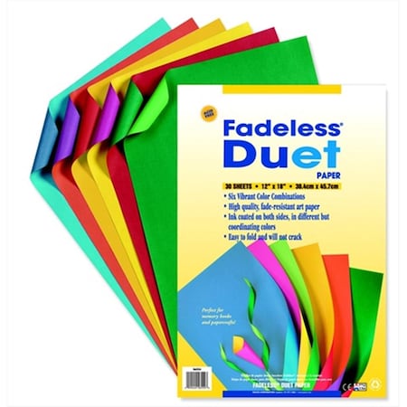 Fadeless Acid-Free Duet Paper- 12 x 18 In. - Assorted, 30PK 6639