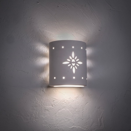 Luxury Lighting Asavva 8.5 in Tall Starburst Ceramic Outdoor Wall Light, Paintable White Bisque Finish, 2PK (2) 409-36-W-ud-7-17