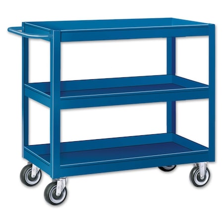 Pucel Tray Top Service Cart, 18 in W x 36 in D x 36 in H, 3 Shelves, Gray SC-1836-3-C5