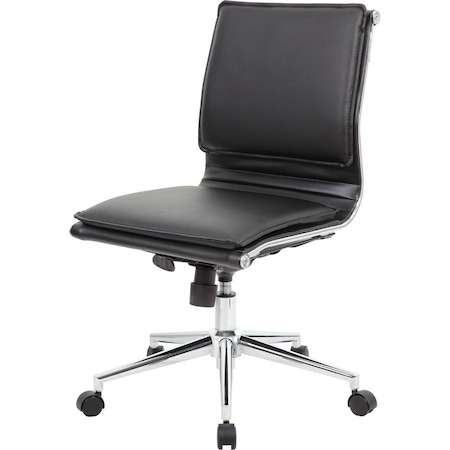 Boss Office Products Boss Elegant LeatherPlus Design Task Chair - Black B456C-BK