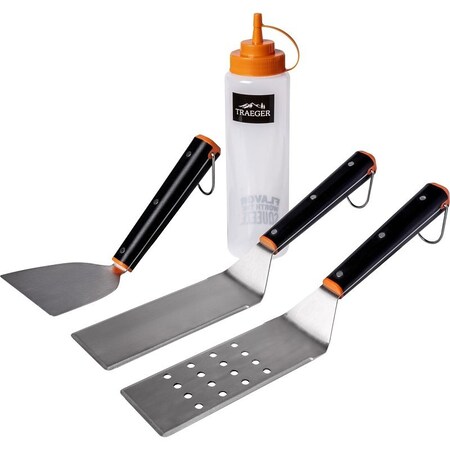 Traeger Flat Top Grill Essentials Kit, Stainless Steel, Polypropylene Handle BAC847