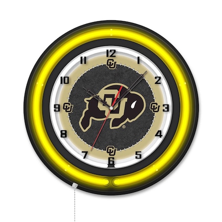 Holland Bar Stool University of Colorado 19 Double Neon Wall Clock Clk19BK