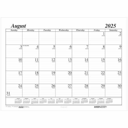 House Of Doolittle Monthly Academic Desk Calendar, 17 Months (Aug-Dec), 22" x 17" 128-02