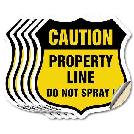 Signmission No Spray Shield Sign Caution Property Li, 6 inch X 6 inch, Vinyl Decal, 5PK SHI-D-5PACK-6-404
