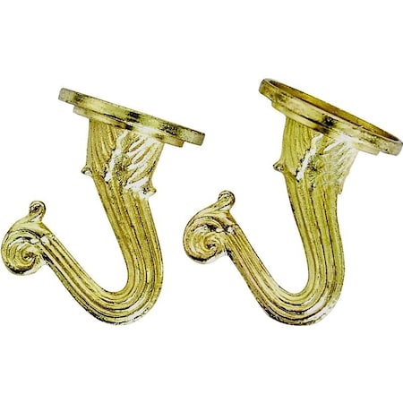 Landscapers Select Ceiling Hook, 1.5 in L, zinc Alloy, Polished Brass, Wall Mount Mounting GB0413L