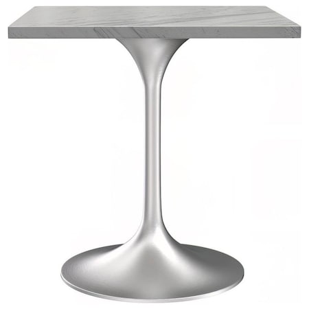 Leisuremod Square 27.55 in W, 29.34 in L, Resin/Stainless Steel, White VT20BS-S27WMR