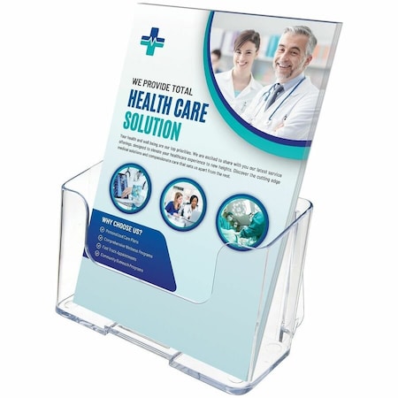 Deflecto Brochure Holder, 6x3x7, Clear 74901
