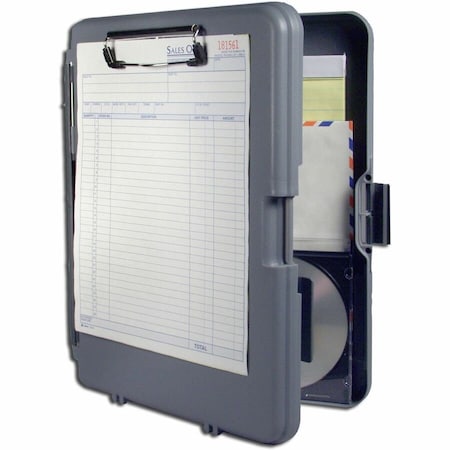 Saunders WorkMate II Divided Poly Clipboard, 0.50in Clip Capacity, Polypropylene, Gray, Charcoal 470