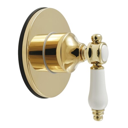 Kingston Brass Single-Handle Six-Way Diverter Valve with Round Trim Kit, Polished Brass KS4032BPL