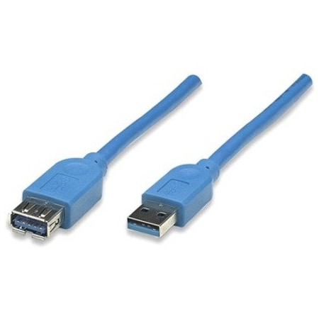 Manhattan SUPERSPEED USB EXTENSION CABLE A MALE / A FEMALE, 2 M, BLUE 322379