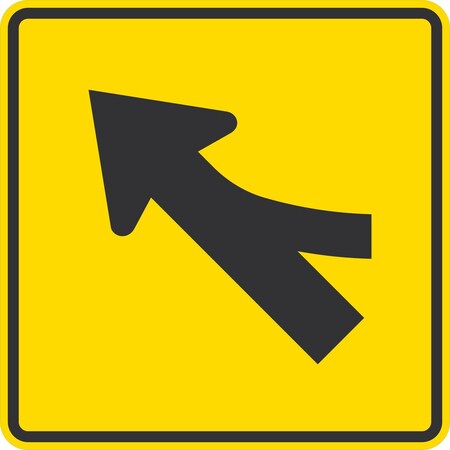 Lyle W4-1R, Right Merge Symbol, 36x36, High Intensity Prismatic, Yellow G-16305-HI_36x36