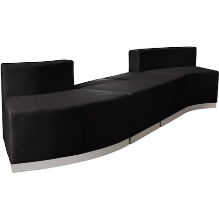 Flash Furniture 4 pcs. Living Room Set, 25-1/4" to 41-1/2" x 27", Upholstery Color: Black ZB-803-860-SET-BK-GG