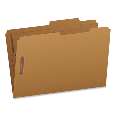 Pendaflex Kraft Fastener Folders, 2/5-Cut Tab: Right of Center, Expands 0.75", 2 Fasteners, Legal, Kraft, 50PK 1007044