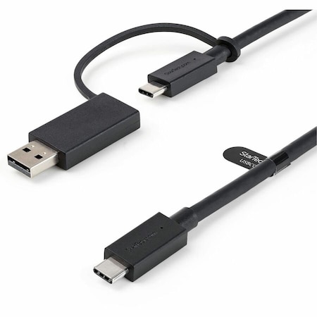 Startech.Com 3FT 1M USB-C CABLE WITH USB-A ADAPTER DONGLE - HYBRID 2-IN-1 USB C CABLE W/USB-A - USB-C TO C USBCCADP