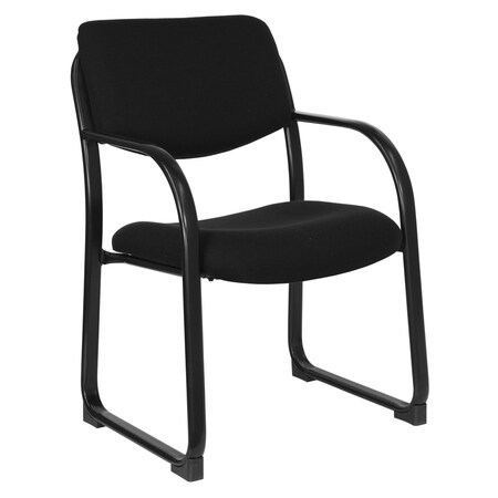 Flash Furniture Contemporary Executive Side Reception Chair, Black Back, 23 in W 20" L 34" H, Curved, Fabric Seat BT-508-BK-GG
