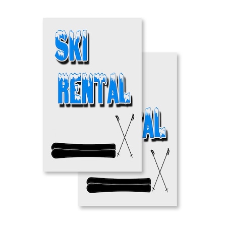 Signmission Ski Rental, Vinyl Decals Only 24 Inch x 36 Inch, Vinyl Decal, 2PK DSB-2436-2PACK-Ski Rental