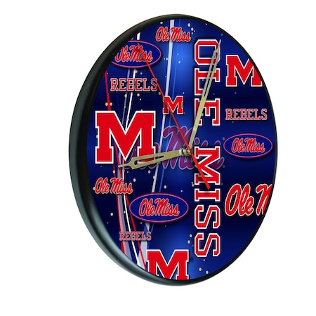 Holland Bar Stool Co University of Mississippi 13" Solid Wood Clock WClkPBlkMssppU