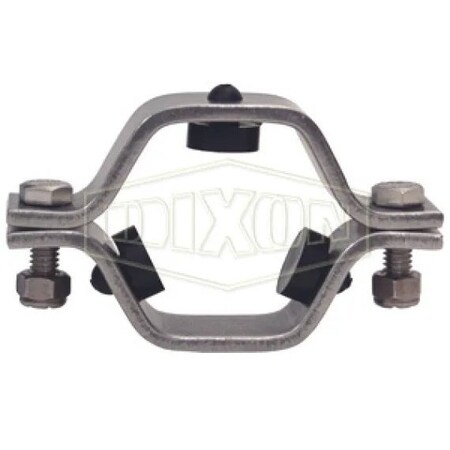 Dixon Hex Pipe Size Hanger with Rubber Grommets, 2 in Pipe/Tube, 304 Stainless Steel B24RV-G200