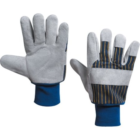 Partners Brand Leather Palm w/ Knit Wrist Gloves, Large, Black/White, 12 Pairs/Case GLV1020L