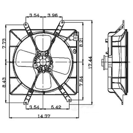 Global Parts Distributors Electric Cooling Fan Assembly 2811267