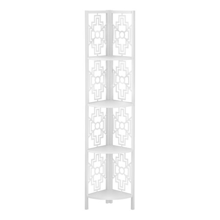 Homeroots 62" White Metal Corner Bookcase 366068