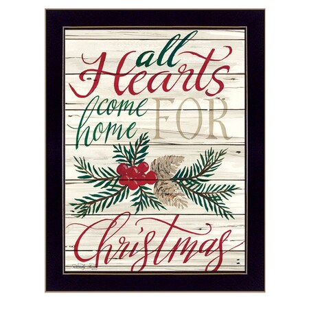 Homeroots Home For Christmas 3 Black Framed Print Wall Art 407326