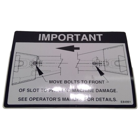 John Deere LABEL, JOHN DEERE OEM E84991 E84991