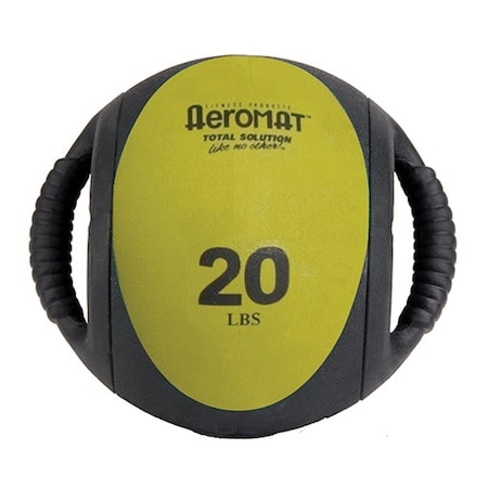 Aeromat Dual Grip Power Med Ball 9 in. Dia. 20 LB Black- Olive AE12834