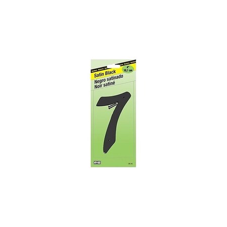Hy-Ko House Number, Character 7, 4 in H Character, Black Character, Zinc BK-40/7