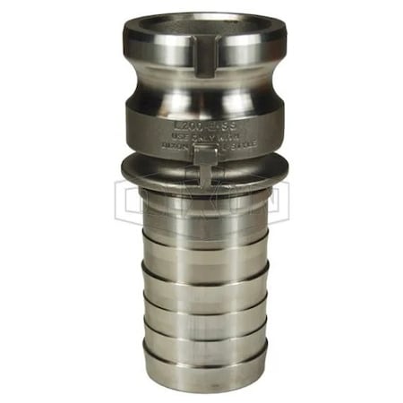 Dixon Vent-Lock Type E Cam and Groove Adapter, 1 in, Male Adapter x Hose Shank, 316 SSss Steel L100-E-SS