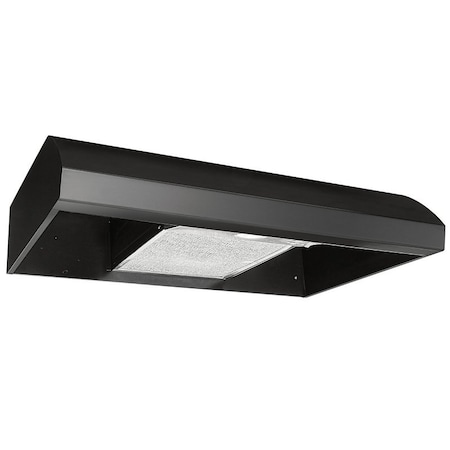 Broan-Nutone BXT1 Under-Cabinet Range Hood, 270 cfm, Convertible Built-In Vent, 30 in W, 18 in D, 6 in H BXT130BL