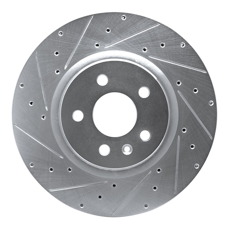 Dynamic Friction Co DFC Brake Rotor - Drilled and Slotted - Silver 631-26001L