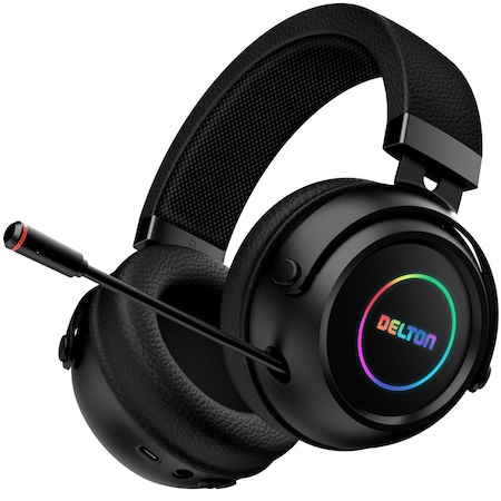 Delton Wireless Bluetooth Over-the-Ear Headphones, Noise-Canceling Computer Headset, Black G520