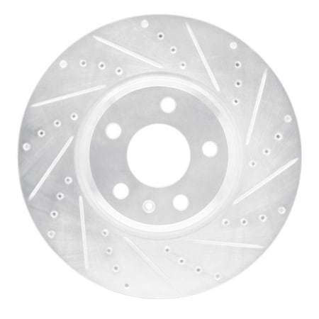 Dynamic Friction Co DFC Brake Rotor - Drilled and Slotted - Silver 631-73057R