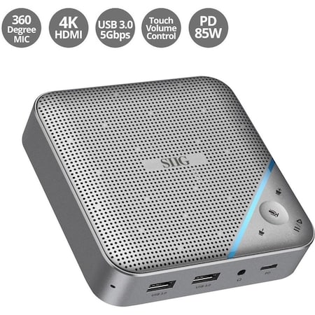 Siig USB-C MULTITASK MINI DOCK WITH CONFERENCE SPEAKER, 4K HDMI, ONE TOUCH MUTE & VOL JU-DK0S11-S1