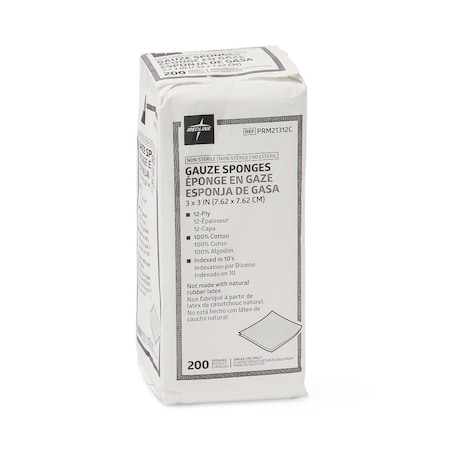Medline Nonsterile Gauze Sponge, 12-Ply, 3in x 3in, 4000PK PRM21312C