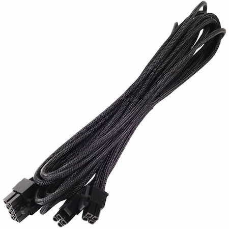 Silverstone 750mm, 8 Pin Individually Sleeved Modular Cable - Black PP06B-EPS75