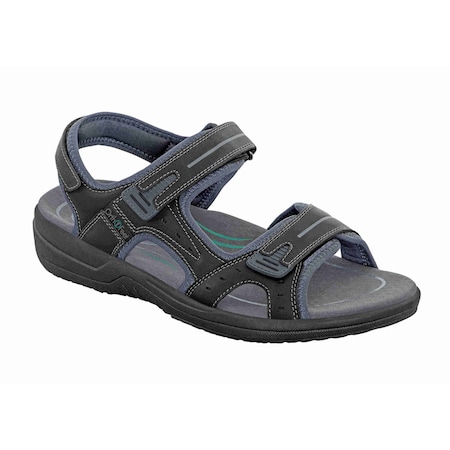 Orthofeet Gemini, Mens Strap Sandal, Black, Size 13 566