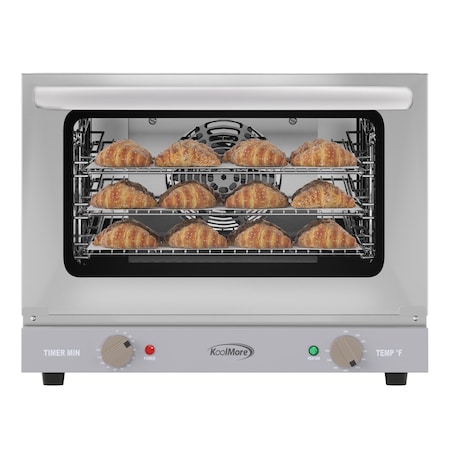 Koolmore 19 in. Countertop Convection Oven for Quarter-Size Pans with 3 Racks 1440W of Power Stainless-Steel KM-CTCO-08